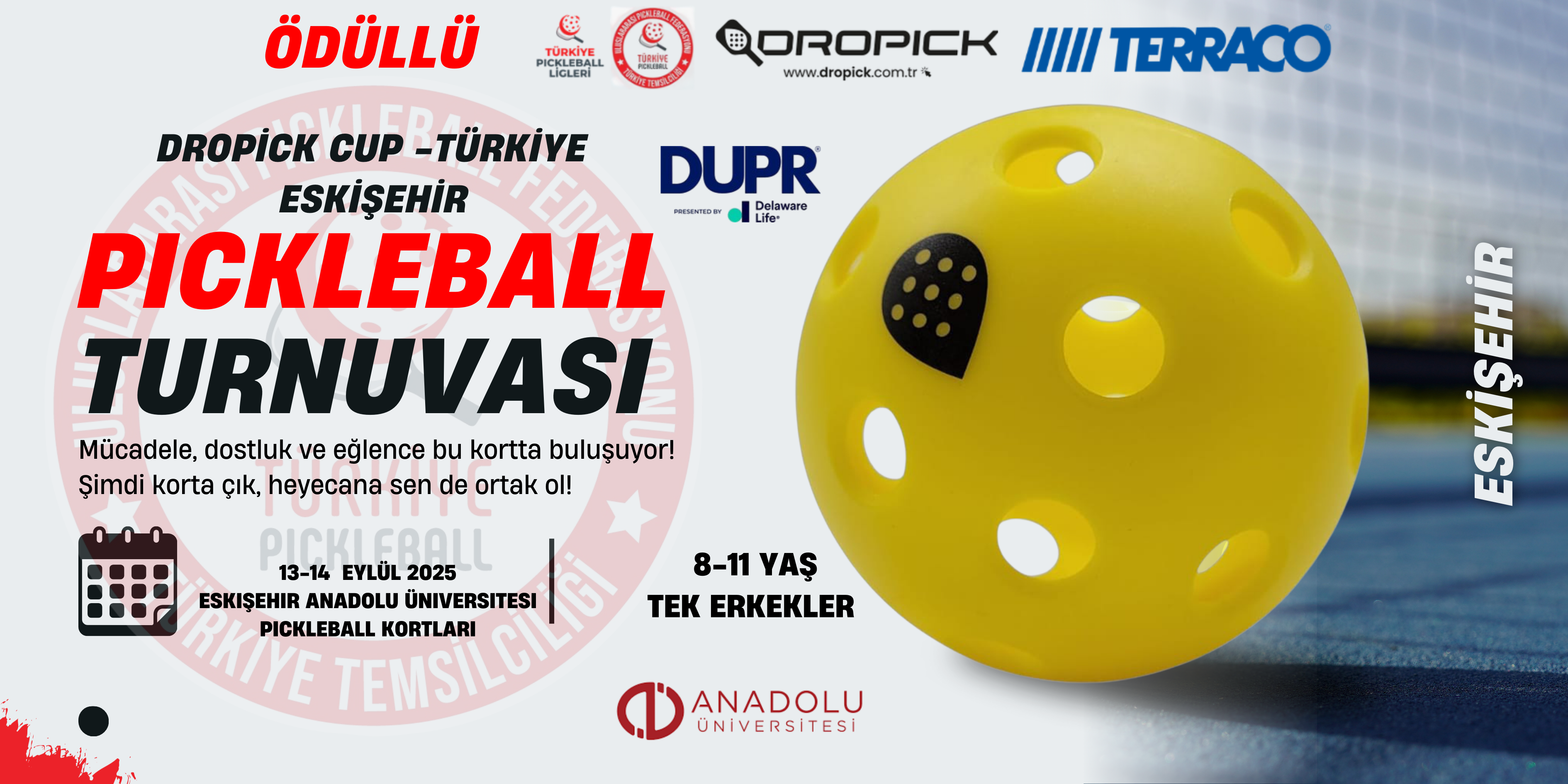 Dropick Pickleball Cup Eskişehir 8-11 Yaş Tek Erkek  image